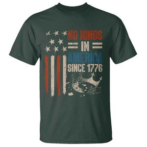 No Kings in America T Shirt - Since 1776 Social Justice American Flag Democracy Tee TS10 Dark Forest Green Print Your Wear