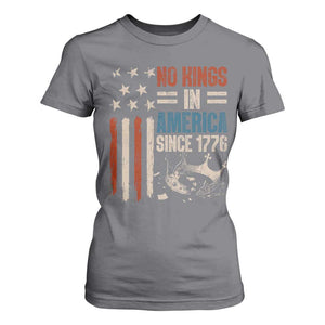 No Kings in America T Shirt For Women Since 1776 Social Justice American Flag TS10 Charcoal Print Your Wear