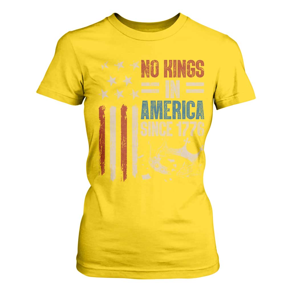 No Kings in America T Shirt For Women Since 1776 Social Justice American Flag TS10 Daisy Print Your Wear