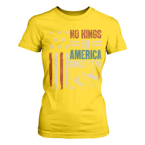 No Kings in America T Shirt For Women Since 1776 Social Justice American Flag - Print Your Wear