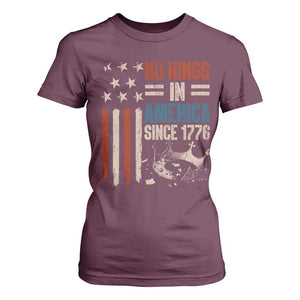 No Kings in America T Shirt For Women Since 1776 Social Justice American Flag TS10 Maroon Print Your Wear