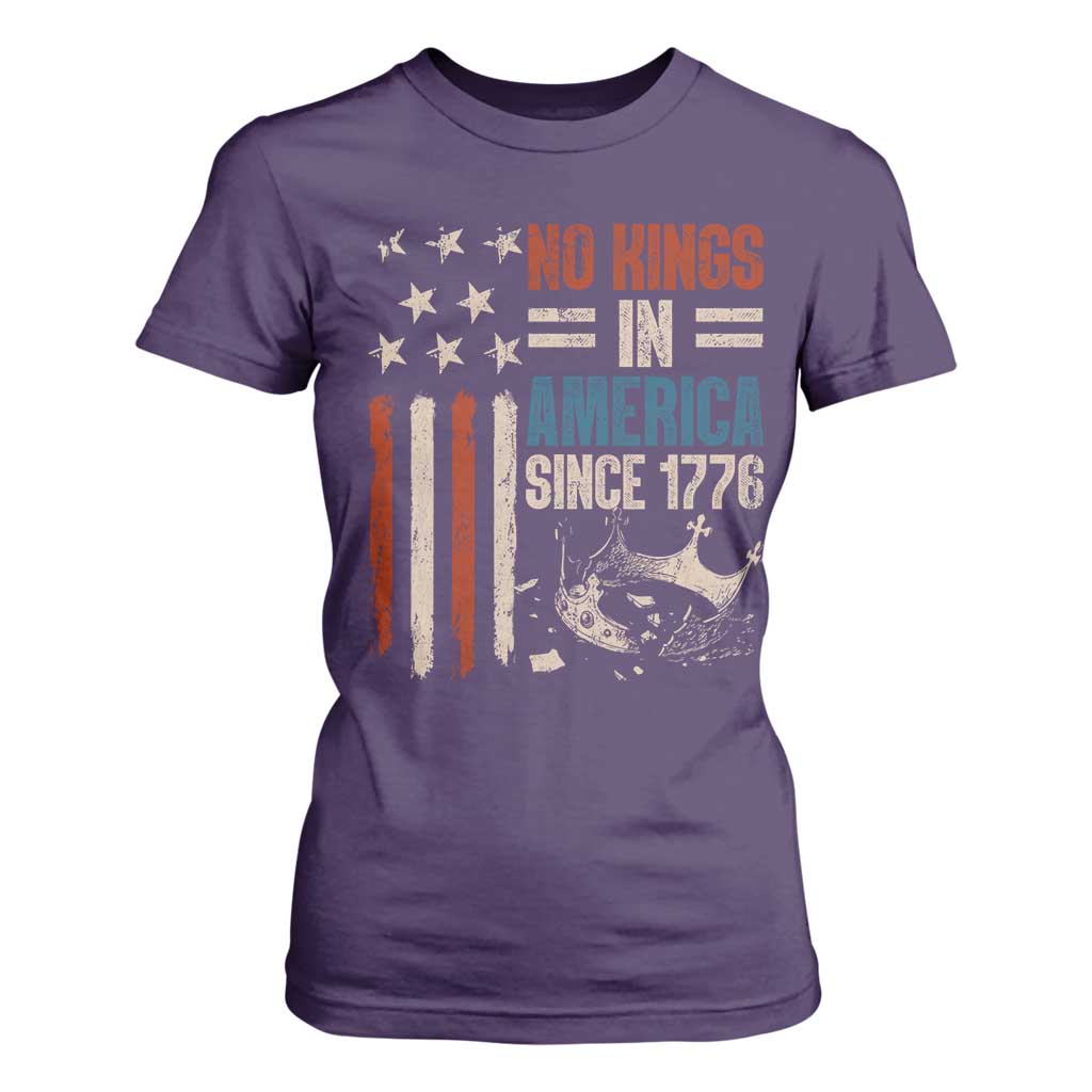 No Kings in America T Shirt For Women Since 1776 Social Justice American Flag TS10 Purple Print Your Wear