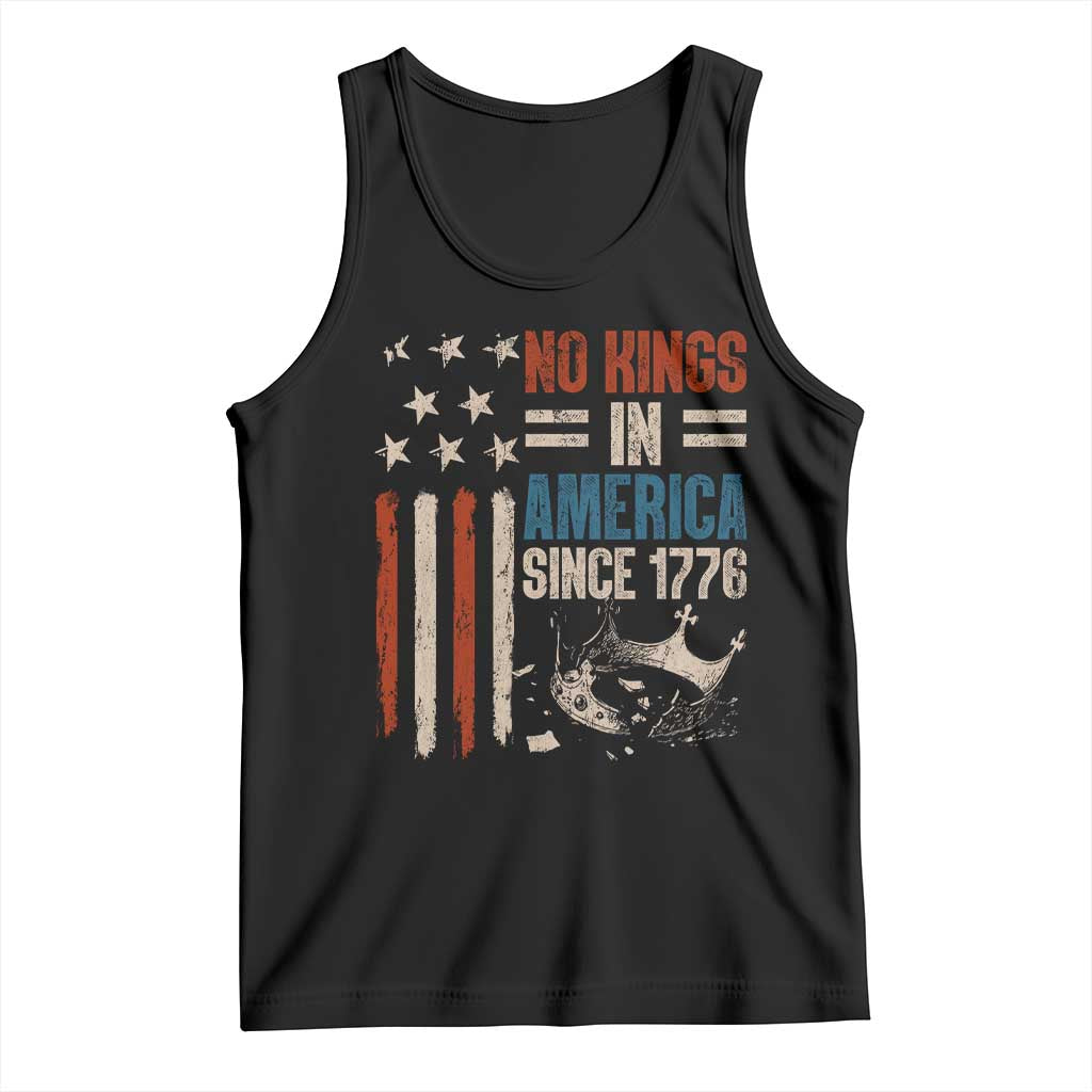 No Kings in America Tank Top Since 1776 Social Justice American Flag - Print Your Wear