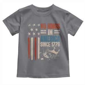 No Kings in America Toddler T Shirt Since 1776 Social Justice American Flag TS10 Charcoal Print Your Wear