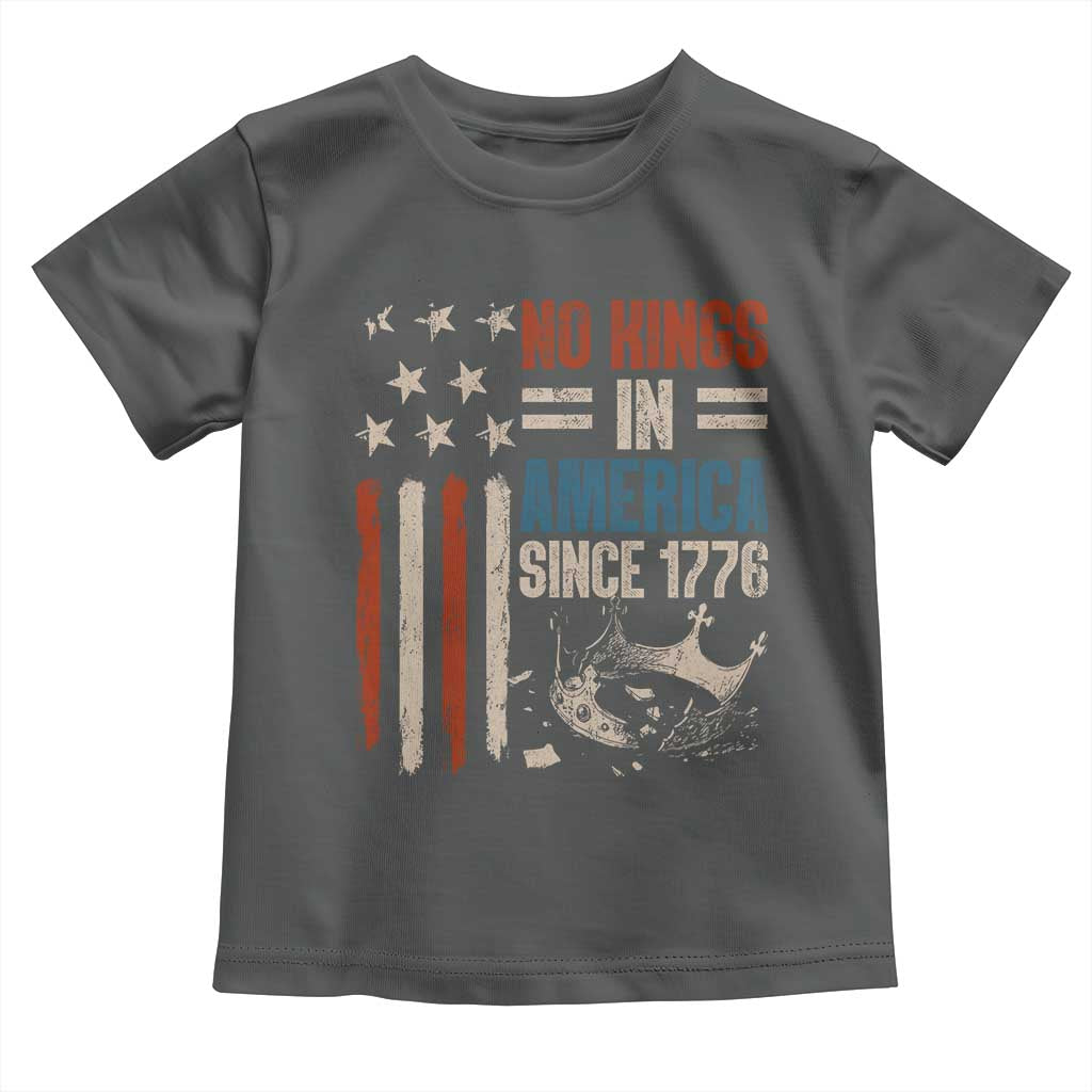 No Kings in America Toddler T Shirt Since 1776 Social Justice American Flag TS10 Dark Heather Print Your Wear