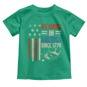 No Kings in America Toddler T Shirt Since 1776 Social Justice American Flag TS10 Irish Green Print Your Wear