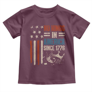 No Kings in America Toddler T Shirt Since 1776 Social Justice American Flag TS10 Maroon Print Your Wear