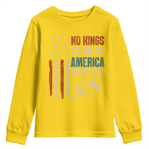 No Kings in America Youth Sweatshirt Since 1776 Social Justice American Flag - Print Your Wear