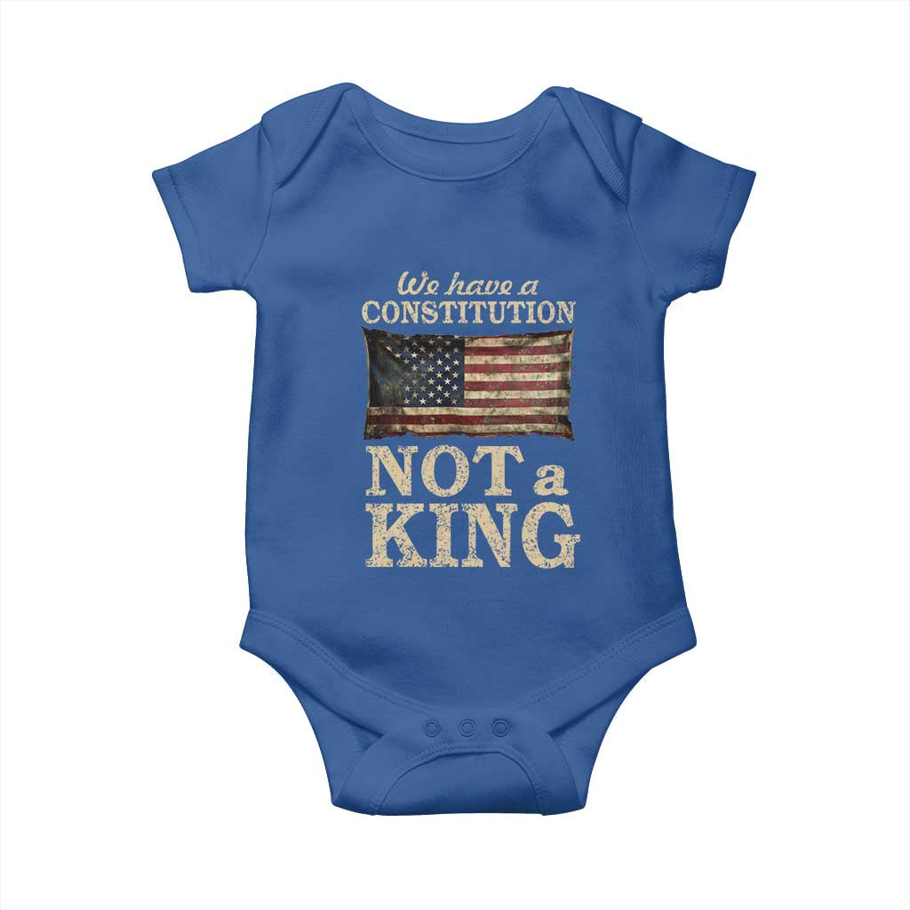 We Have A Constitution Not A King Baby Onesie Retro Social Justice American Flag TS10 Royal Blue Print Your Wear