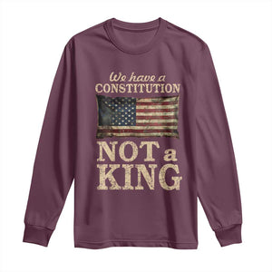 We Have A Constitution Not A King Long Sleeve Shirt Retro Social Justice American Flag - Print Your Wear