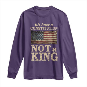 We Have A Constitution Not A King Long Sleeve Shirt Retro Social Justice American Flag - Print Your Wear