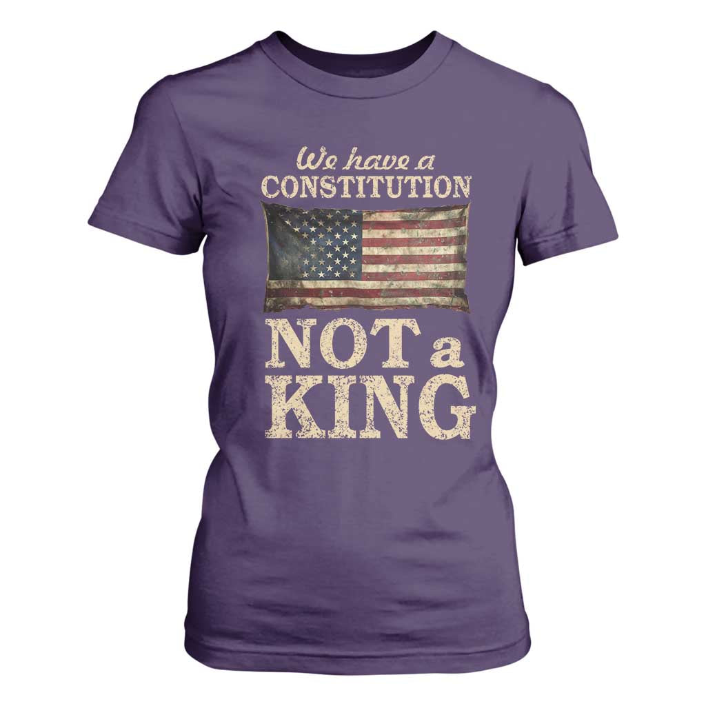 We Have A Constitution Not A King T Shirt For Women Retro Social Justice American Flag TS10 Purple Print Your Wear