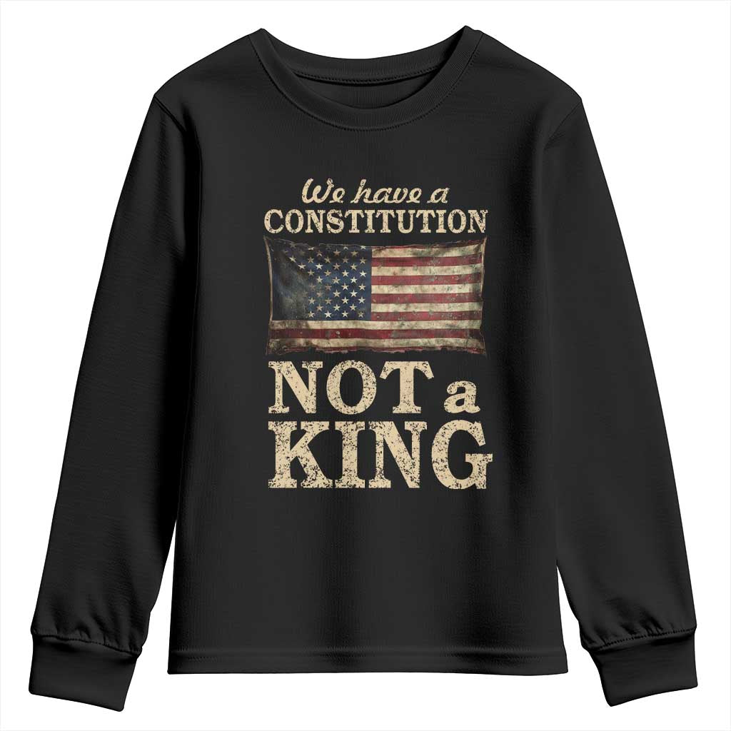 We Have A Constitution Not A King Youth Sweatshirt Retro Social Justice American Flag - Print Your Wear