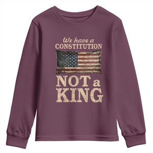We Have A Constitution Not A King Youth Sweatshirt Retro Social Justice American Flag - Print Your Wear