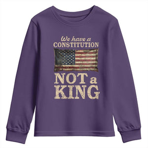 We Have A Constitution Not A King Youth Sweatshirt Retro Social Justice American Flag TS10 Purple Print Your Wear