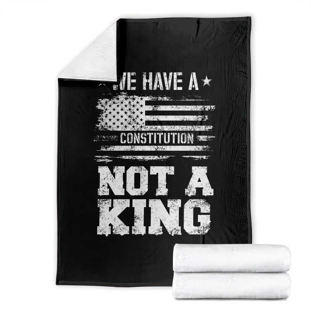 No Kings in America Throw Blanket We Have A Constitution Not A King Resist US Flag - Print Your Wear