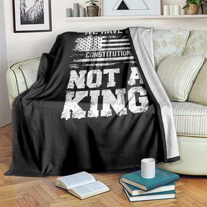 No Kings in America Throw Blanket We Have A Constitution Not A King Resist US Flag - Print Your Wear