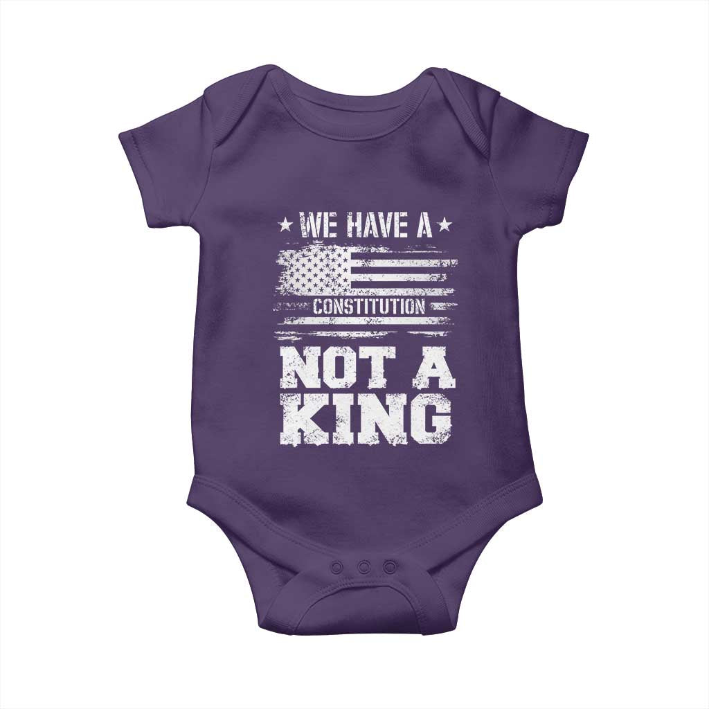 No Kings in America Baby Onesie We Have A Constitution Not A King Resist US Flag TS10 Purple Print Your Wear