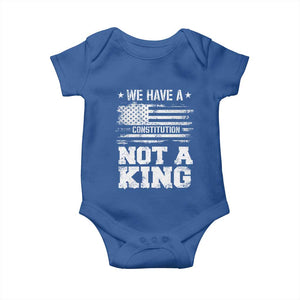 No Kings in America Baby Onesie We Have A Constitution Not A King Resist US Flag TS10 Royal Blue Print Your Wear