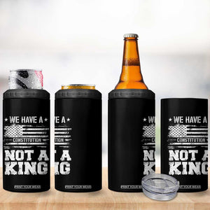 No Kings in America 4 in 1 Can Cooler Tumbler We Have A Constitution Not A King Resist US Flag TS10 Print Your Wear