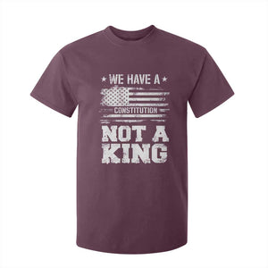 No Kings in America T Shirt For Kid We Have A Constitution Not A King Resist US Flag - Print Your Wear