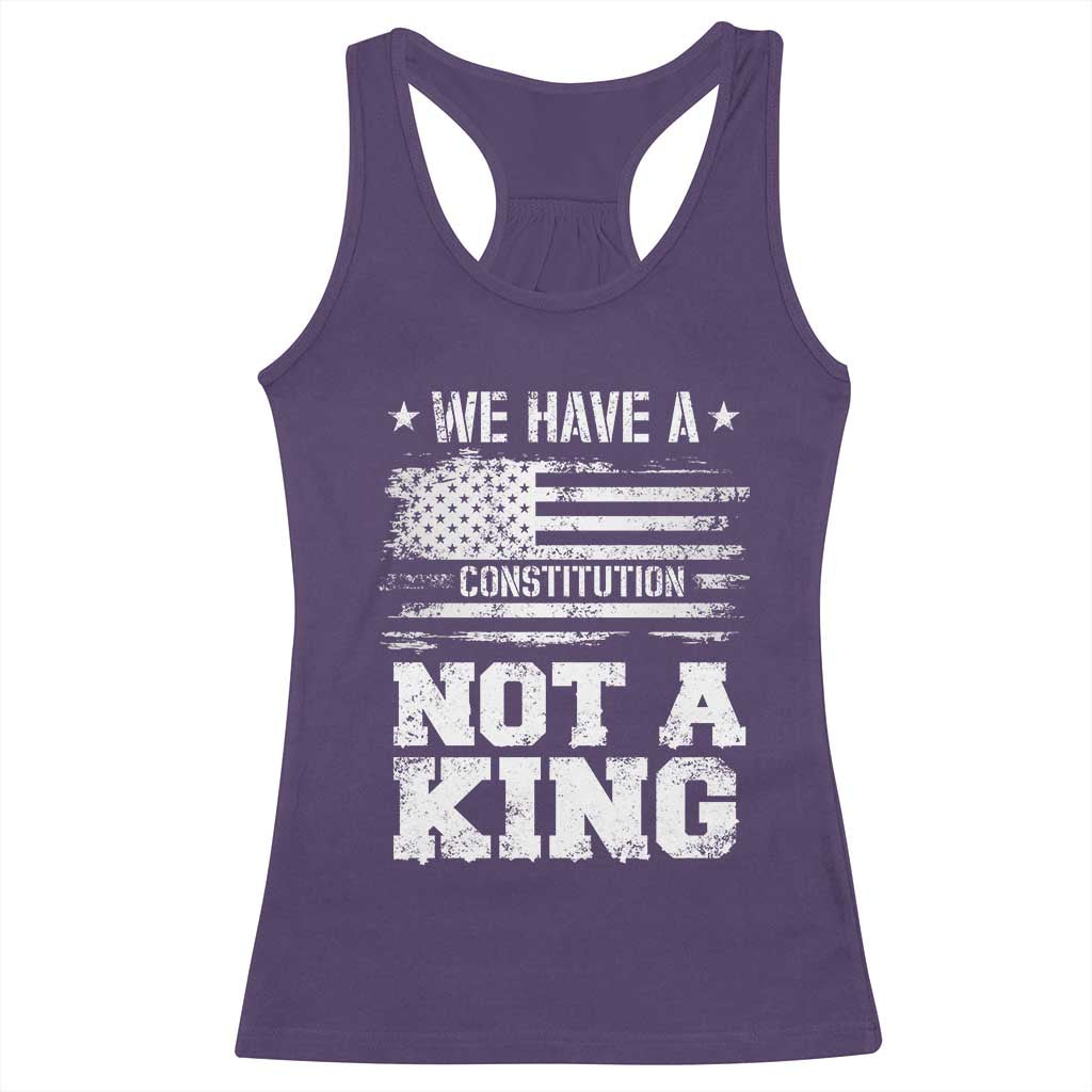 No Kings in America Racerback Tank Top We Have A Constitution Not A King Resist US Flag TS10 Purple Print Your Wear
