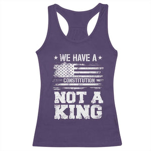 No Kings in America Racerback Tank Top We Have A Constitution Not A King Resist US Flag - Print Your Wear
