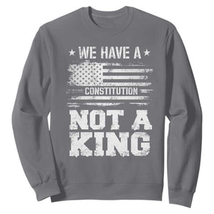 No Kings in America Sweatshirt We Have A Constitution Not A King Resist US Flag - Print Your Wear