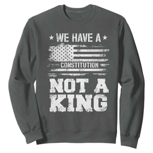 No Kings in America Sweatshirt We Have A Constitution Not A King Resist US Flag - Print Your Wear