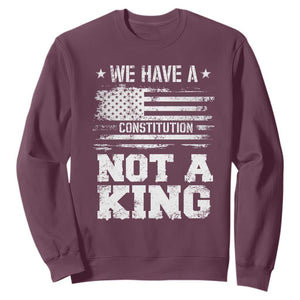 No Kings in America Sweatshirt We Have A Constitution Not A King Resist US Flag - Print Your Wear