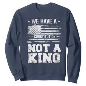 No Kings in America Sweatshirt We Have A Constitution Not A King Resist US Flag - Print Your Wear