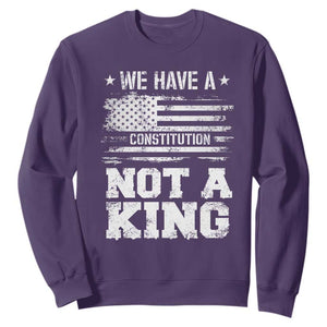 No Kings in America Sweatshirt We Have A Constitution Not A King Resist US Flag - Print Your Wear