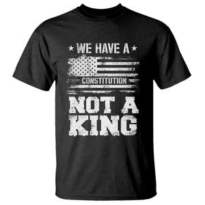 No Kings in America T Shirt We Have A Constitution Not A King Resist US Flag - Print Your Wear