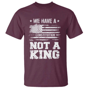 No Kings in America T Shirt We Have A Constitution Not A King Resist US Flag - Print Your Wear