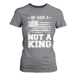 No Kings in America T Shirt For Women We Have A Constitution Not A King Resist US Flag TS10 Charcoal Print Your Wear