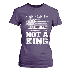 No Kings in America T Shirt For Women We Have A Constitution Not A King Resist US Flag TS10 Purple Print Your Wear