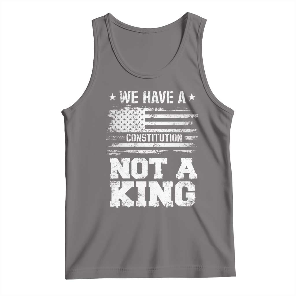 No Kings in America Tank Top We Have A Constitution Not A King Resist US Flag TS10 Deep Heather Print Your Wear