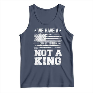 No Kings in America Tank Top We Have A Constitution Not A King Resist US Flag TS10 Navy Print Your Wear