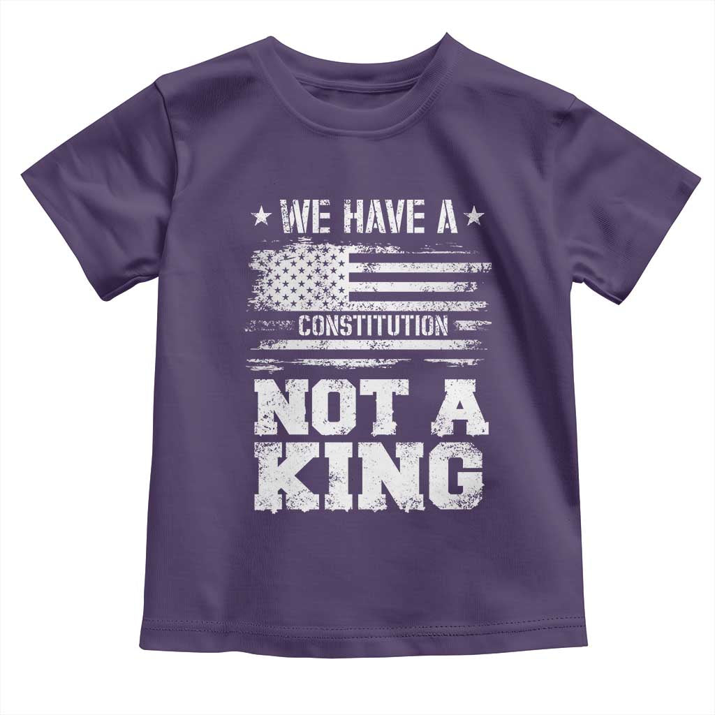 No Kings in America Toddler T Shirt We Have A Constitution Not A King Resist US Flag TS10 Purple Print Your Wear