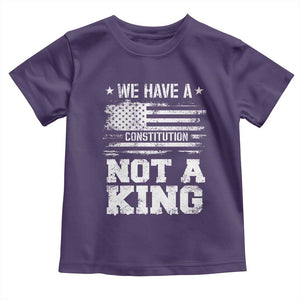 No Kings in America Toddler T Shirt We Have A Constitution Not A King Resist US Flag - Print Your Wear