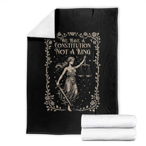 No Kings in America Throw Blanket We Have A Constitution Not A King Resist - Print Your Wear