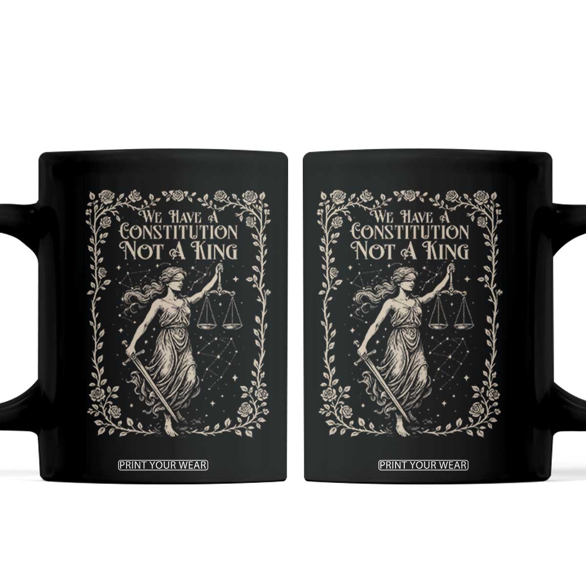 No Kings in America Coffee Mug We Have A Constitution Not A King Resist TS10 Black Print Your Wear