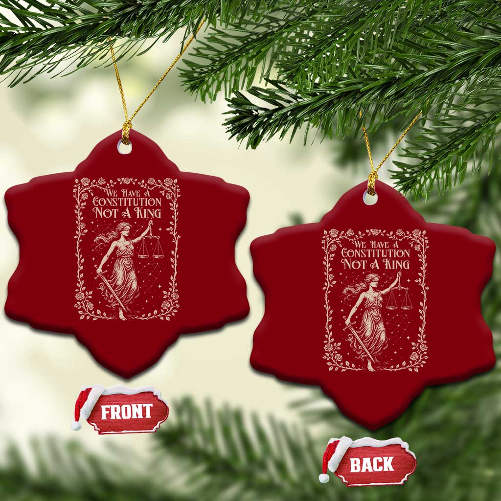 No Kings in America Ceramic Ornament We Have A Constitution Not A King Resist - Print Your Wear
