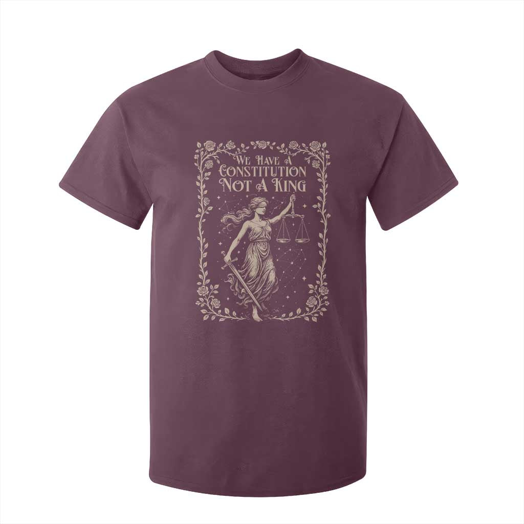 No Kings in America T Shirt For Kid We Have A Constitution Not A King Resist TS10 Maroon Print Your Wear