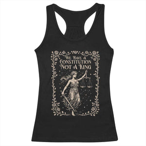 No Kings in America Racerback Tank Top We Have A Constitution Not A King Resist TS10 Black Print Your Wear