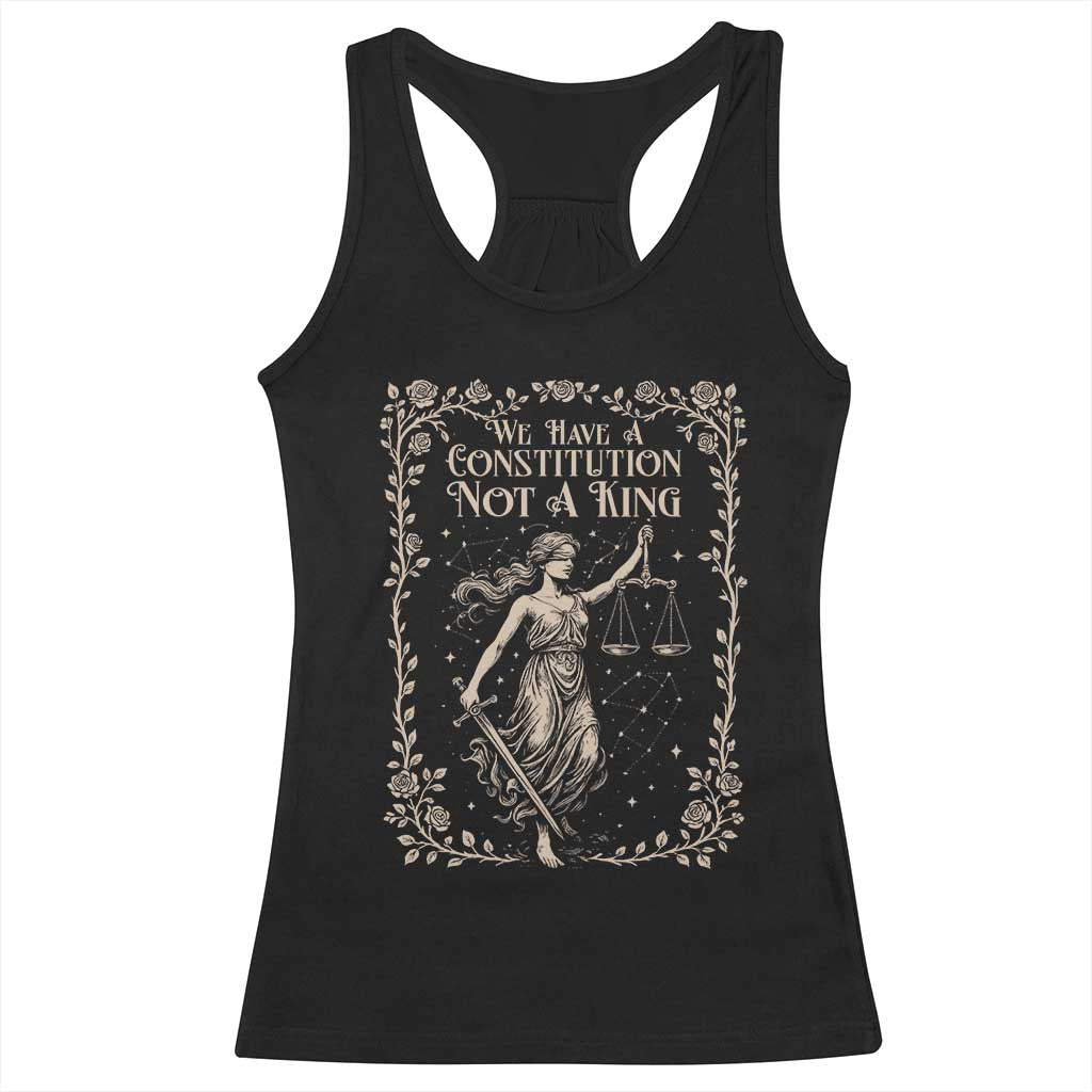 No Kings in America Racerback Tank Top We Have A Constitution Not A King Resist - Print Your Wear