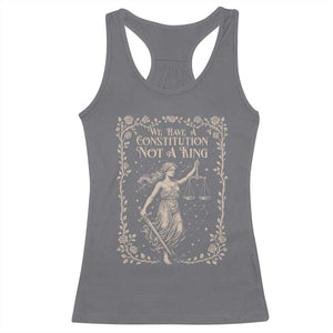 No Kings in America Racerback Tank Top We Have A Constitution Not A King Resist TS10 Charcoal Print Your Wear