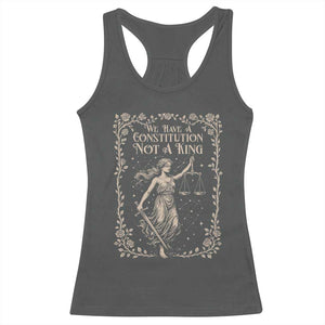 No Kings in America Racerback Tank Top We Have A Constitution Not A King Resist TS10 Dark Heather Print Your Wear