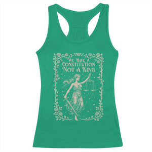 No Kings in America Racerback Tank Top We Have A Constitution Not A King Resist TS10 Irish Green Print Your Wear
