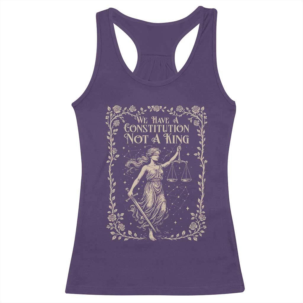 No Kings in America Racerback Tank Top We Have A Constitution Not A King Resist TS10 Purple Print Your Wear